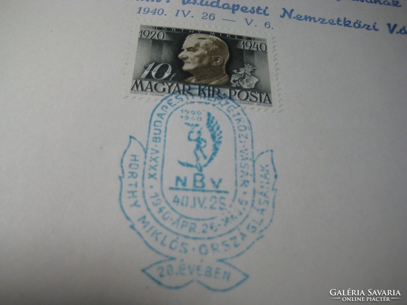 The 20th Nationalization of Miklós Horthy Anniversary, commemorative stamping!