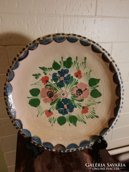 Old large floral pattern wall plate, wall decoration