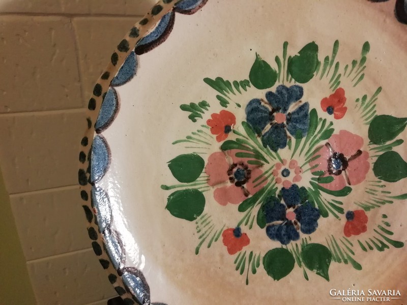 Old large floral pattern wall plate, wall decoration