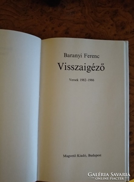 Ferenc Baranyi: returning. Poems. Negotiable