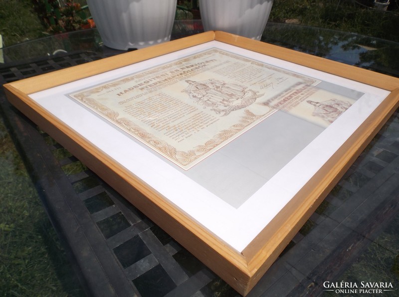 Picture from 1917 - prize loan - replica - large - between two glass sheets - 45.5 X 41.5 Cm - for decoration