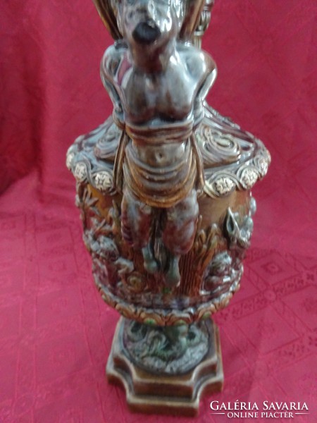 Fischer antique faience jug (decanter) in Budapest. Late 1800s. With a little bounce. He has!