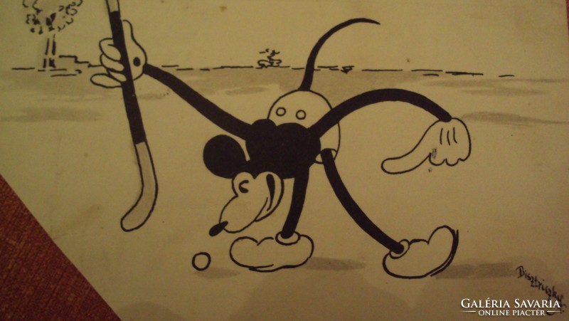 Régi-MICKEY MOUSE / Disney postcards / Bisztriczky József --- 1930-ban készült, grafikai sorozatából