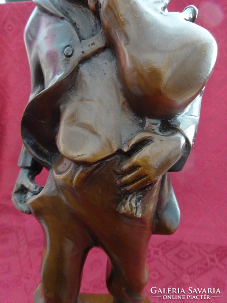 LIEBER AUGUSTIN  bronz szobor, F. STAFFLER készítette. Jelzett. Márvány talapzaton. Vanneki!