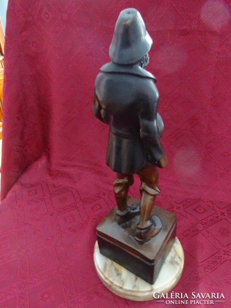 Lieber Augustine bronze statue, f. Made by Staffler. Indicated. Marble pedestal. He has!