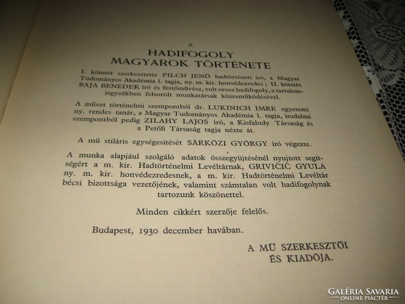 History of Hungarian prisoners of war i-ii 1930. Flawless, collector's copies