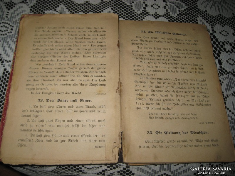 General school reading book from 1916, Hungarian and Gothic German, bilingual,