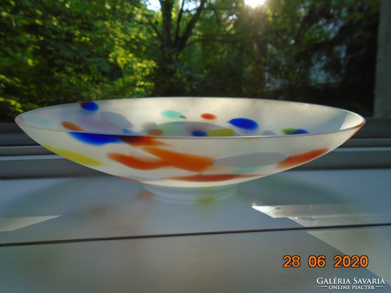 Artistic modern sandblasted opal glass decorative bowl