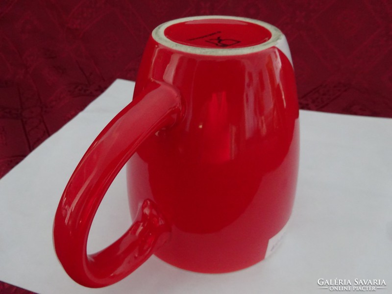 Mc Café porcelán pohár, piros, átmérője 9 cm. Vanneki! Jókai.