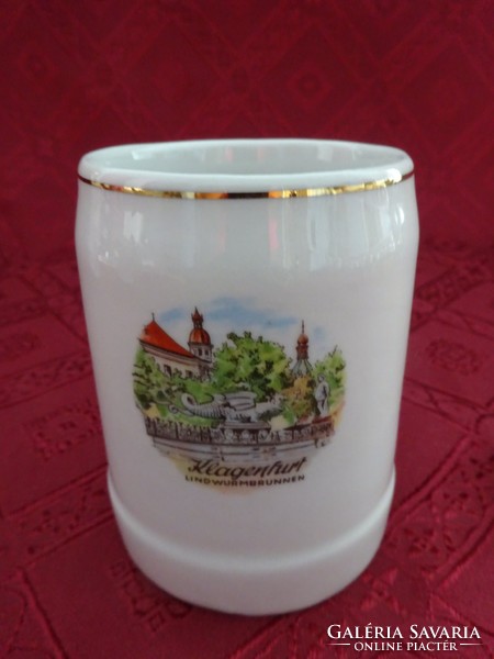 Lilien porcelain austrian beer mug with klagenfurt inscription. Height 9.5 cm. He has!