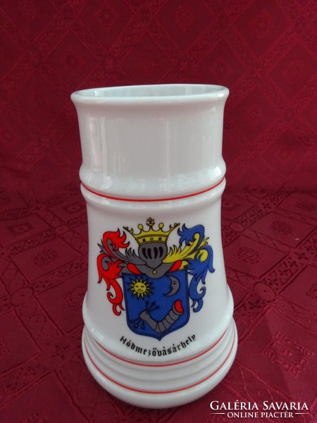 Great Plain porcelain beer mug with the coat of arms of Hódmezővásárhely, height 16.5 cm. He has!