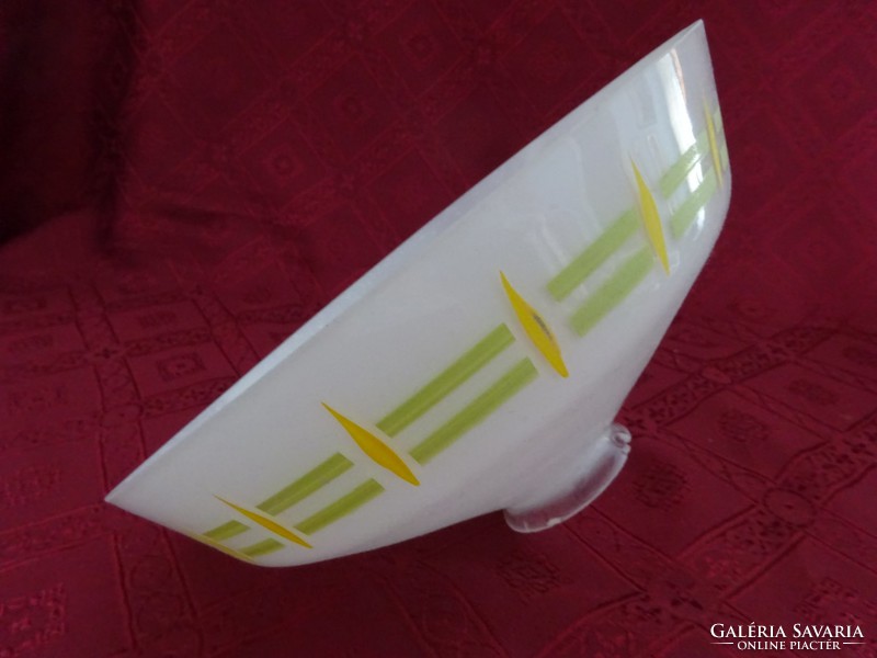 Glass lamp shade, yellow/green striped, diameter 23 cm. He has! Jokai.