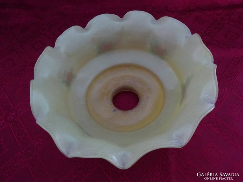 Glass lamp shade, flower pattern, bottom diameter 23 cm. Its diameter is 5.5 cm. He has! Jokai.