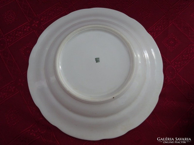 Zsolnay porcelain deep plate, antique, white, thick, heavy. Jokai.