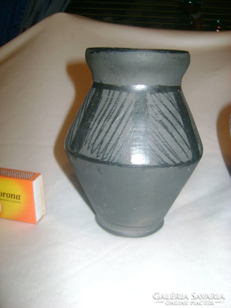 Black ceramic vase - three pieces together