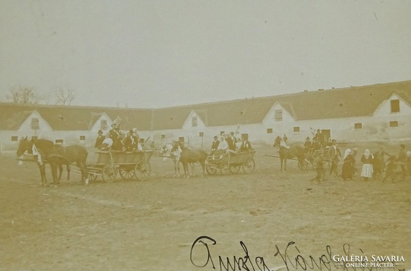1B172 Antik lakodalmas fotográfia képeslap 1910 Károlyháza