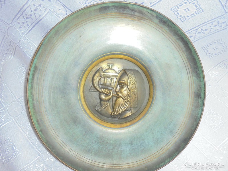 Réz fali tányér Judaica