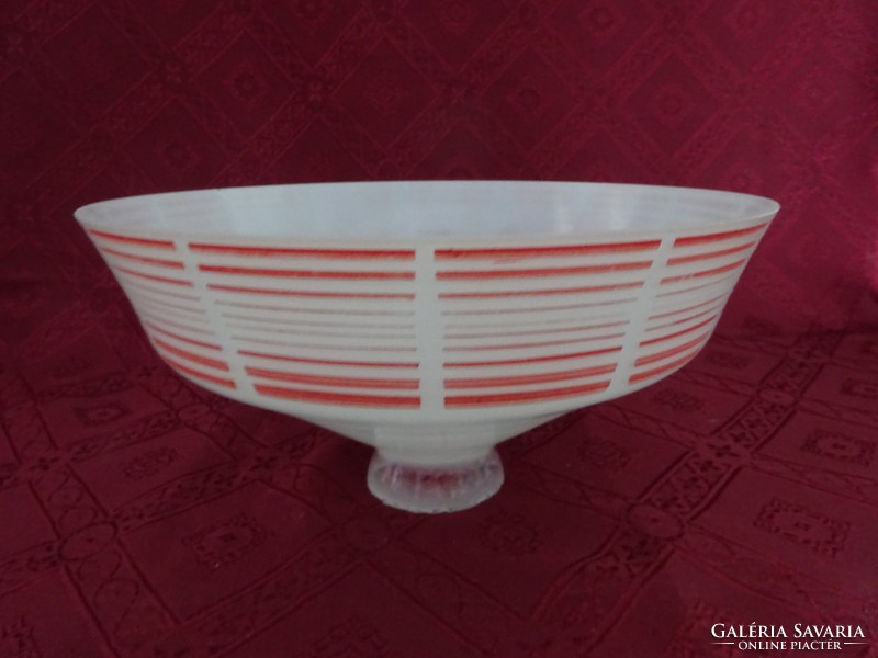 Glass lampshade, red striped, diameter 23 cm. He has! Jokai.