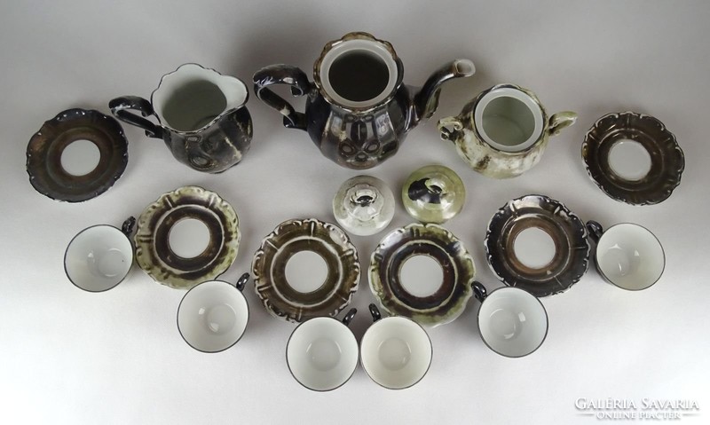 1B224 Antik Bareuther Bavaria porcelán 6 személyes kávéskészlet