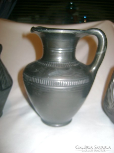 Black ceramic vase - three pieces together
