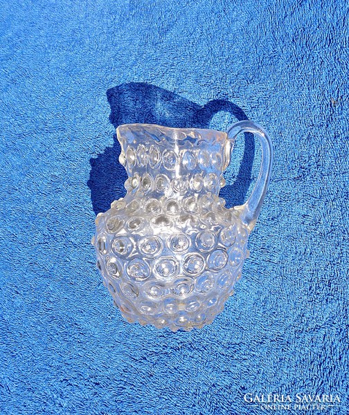 Antique broken glass, small cam jug