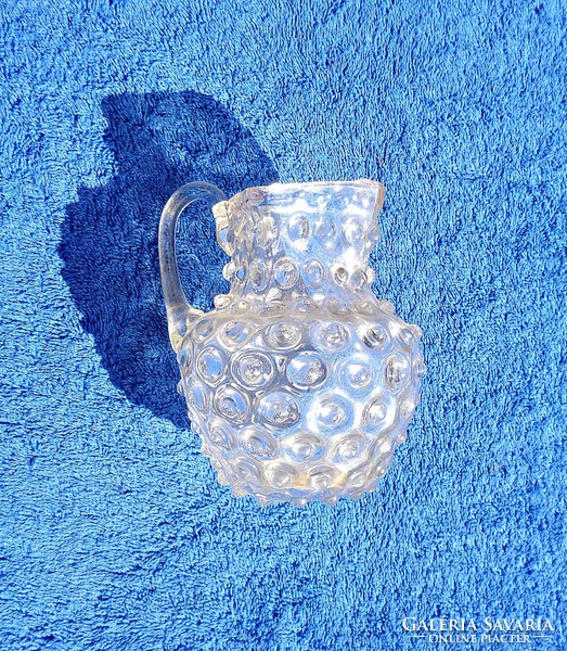 Antique broken glass, small cam jug