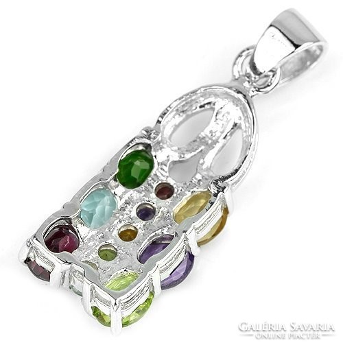 Genuine amethyst topaz garnet citrine peridot ruby 925 silver medal