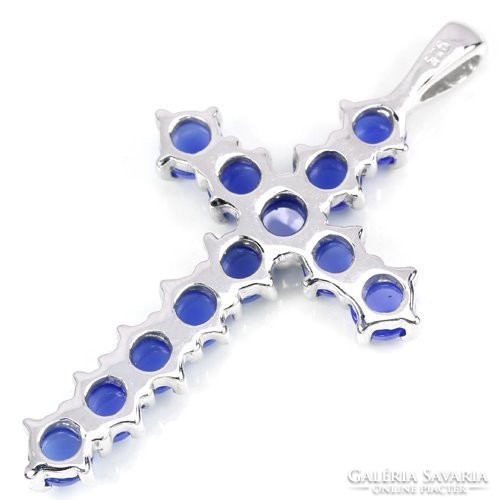 Genuine chalcedony cross with 925 silver medal