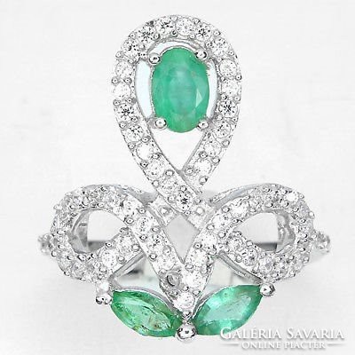 56 Os real emerald 925 silver ring