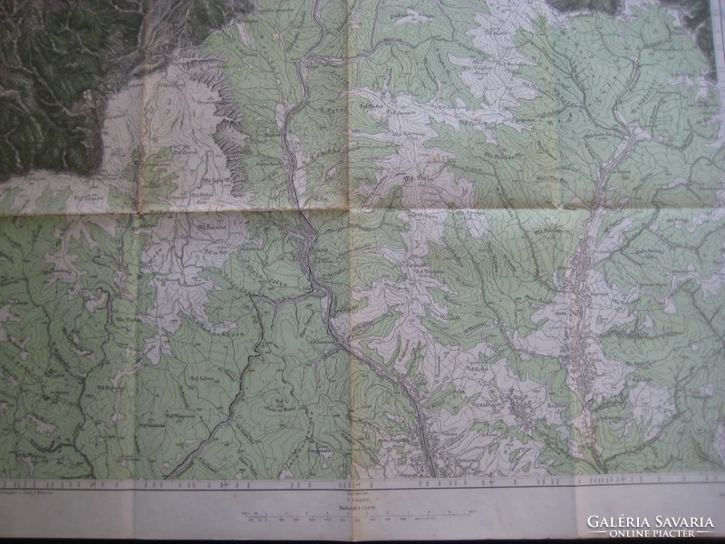 Military map, 1916 from the time of the monarchy Siania, Transylvania, 58 x 43 cm