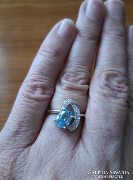 54 And real blue topaz 925 silver ring