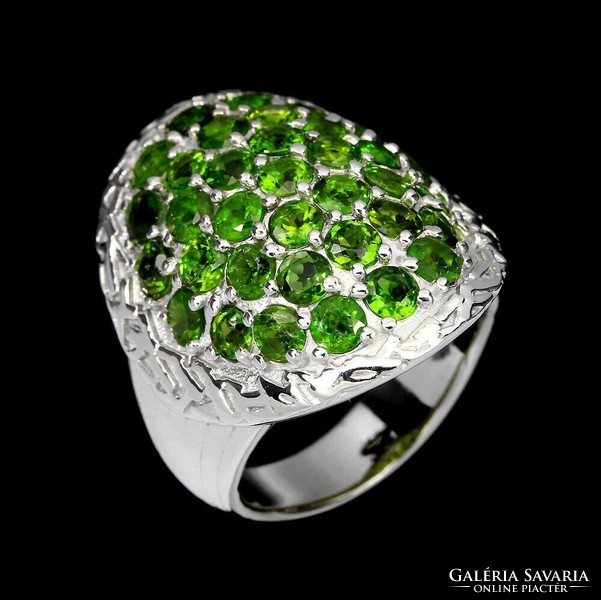 56 Os real chromium diopside 925 silver ring