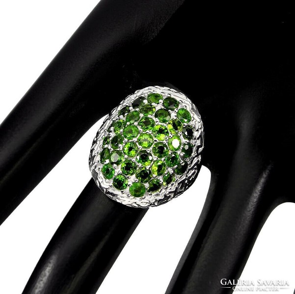 56 Os real chromium diopside 925 silver ring