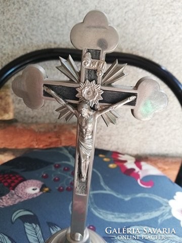 Metal table crucifix, cross