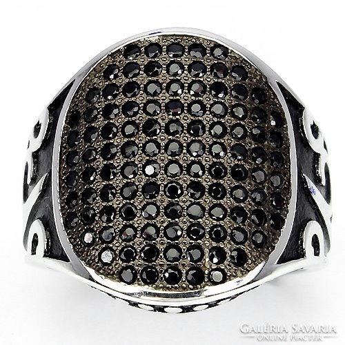 57 And black zirconia 925 silver ring