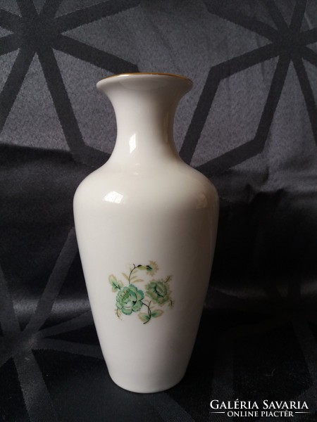 Kézzel festett Zsolnay virágos porcelán váza 17 cm