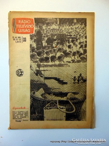 1966 augusztus 15  /  RÁDIÓ és TELEVÍZIÓ ÚJSÁG  /  regiujsag Szs.:  15121