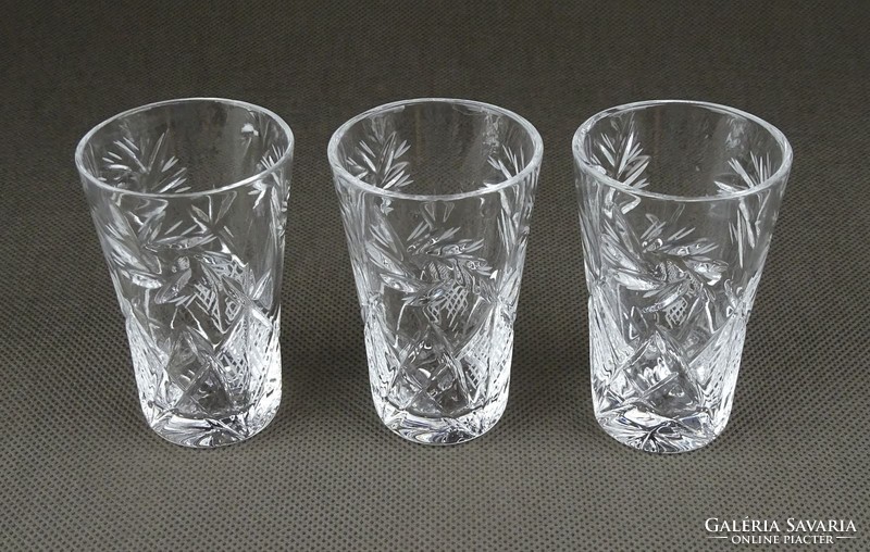 1B237 Csiszolt üveg stampedlis pohár 3 darab