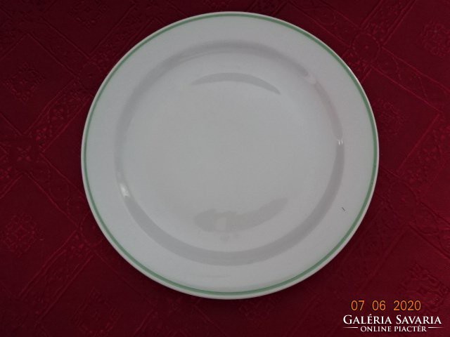 Zsolnay porcelain green striped cake plate, diameter 19 cm. He has!