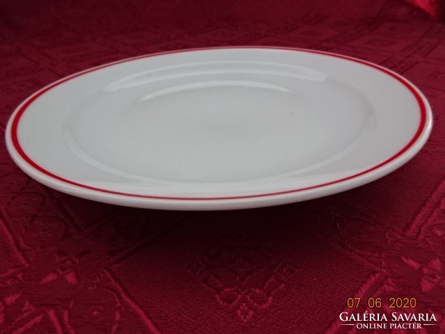 Zsolnay porcelain red striped cake plate, diameter 18.5 cm. He has!
