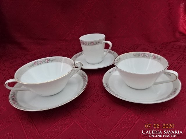 Hutschen reuther noblesse German porcelain coffee cup + placemat. Rose pattern. He has!