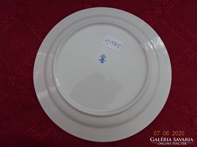 Zsolnay porcelán piros csíkos süteményes tányér, átmérője 18,5 cm. Vanneki!