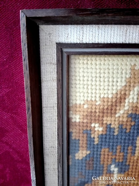 Gobelin kép szép keretben, üvegezve, 33 x 24,5 cm