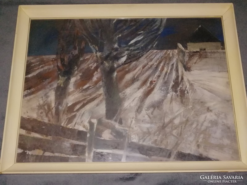 Ezüst György:Téli barázdák eredeti képcsarnokos festmény 