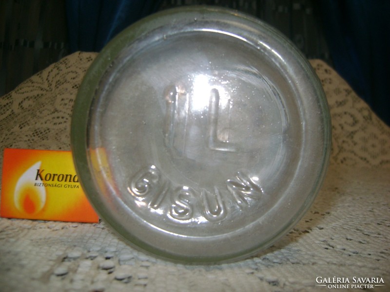 Régi egy literes befőttes üveg "GISUN"