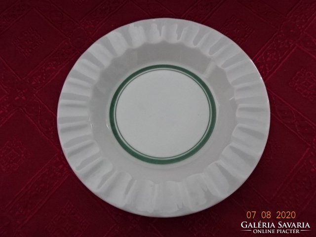 Great Plain porcelain green striped ashtray, diameter 16.5 cm. He has!