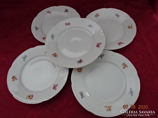 Drasche porcelain, flower-patterned cake plate, sold together, diameter 19 cm. There are 5 of them! Jokai.