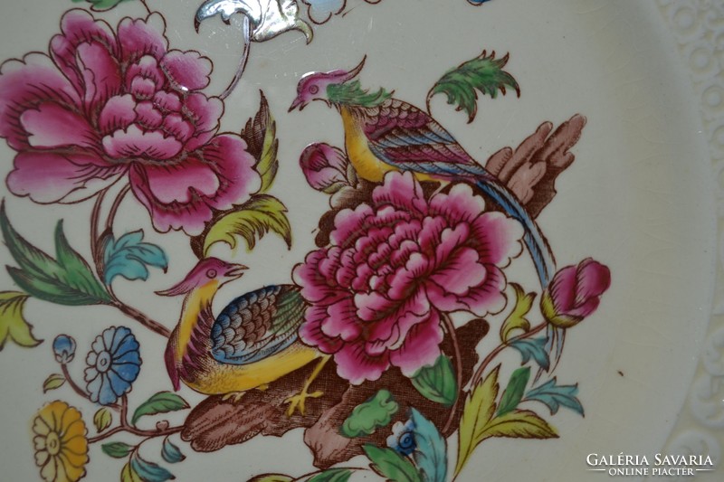 Antik Ridgway Ellesmere paradicsom madaras fajansz tányér