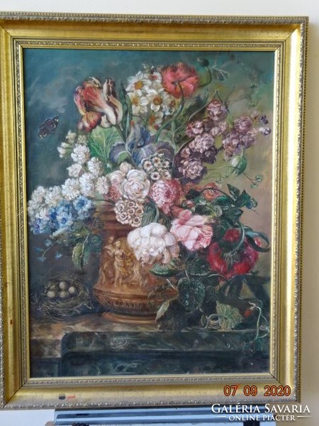 Pfilf Éva - Csendélet. másolat  Mérete: 80 x 60 cm. Jacobus Linthorst  virágcsokor csendélet.Vanneki