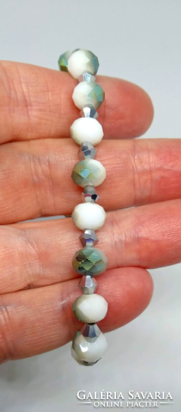 Austrian crystal white-silver-green bracelet